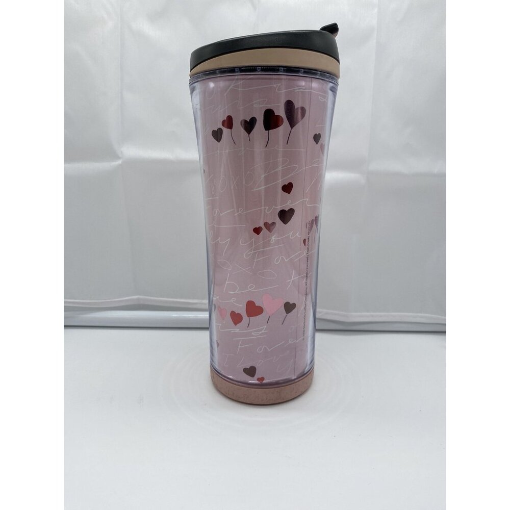 Valentines Day 2009 Pink Red Hearts Starbucks 16oz Travel Coffee Tumbler - Picture 9 of 16